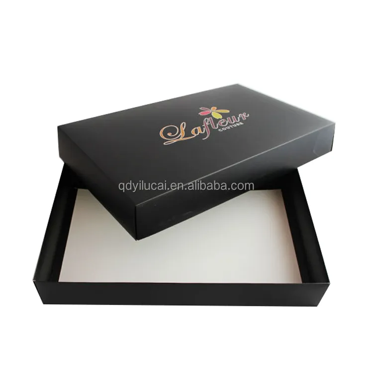 Yilucai Custom Printed Luxury Black Apparel Packaging Box Clothing Packaging