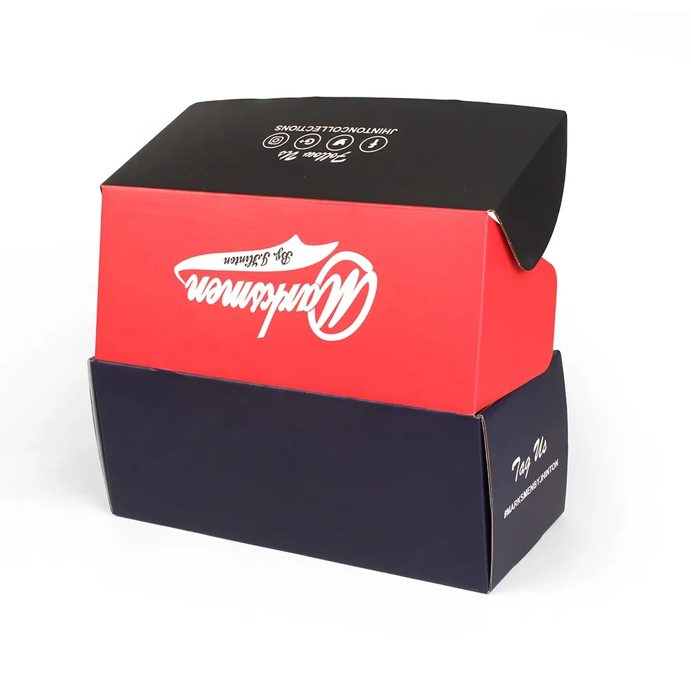 Yilucai wholesale custom logo eco friendly black color corrugated paper slipper box baby shoe packaging box