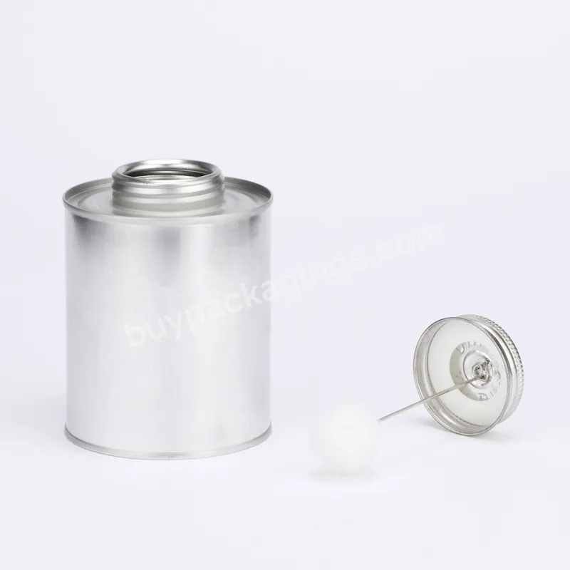 1 Pint/473ml/500g Empty Tin Can For Pvc Glue With Screw Top And Ball Brush - Buy 1 Pint Tin Can,Empty Metal Tin Can,Screw Top Round Tin Cans.