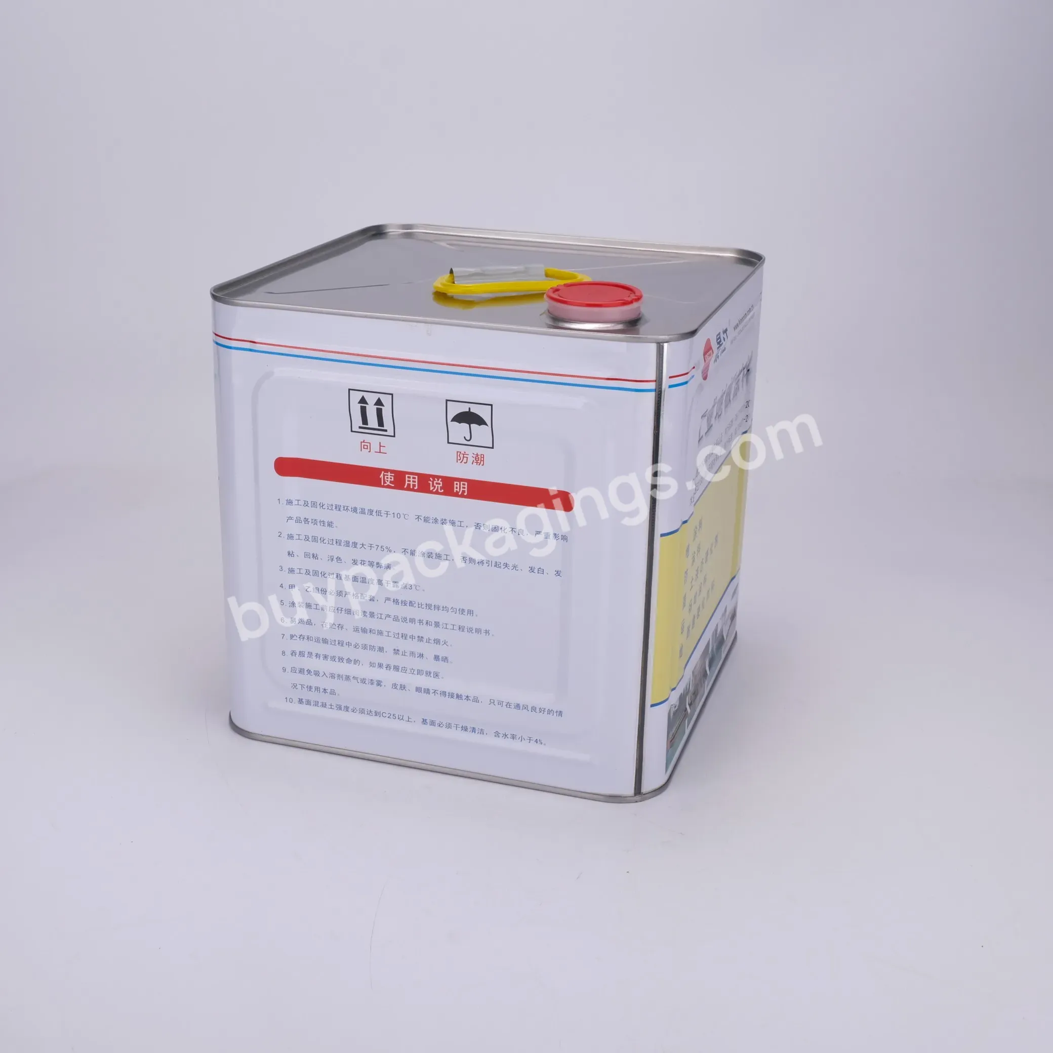 10 Liter Meta Container Square Tin Can For Glue Oil With Plastic Lid - Buy 10 Liter Square Oil Tin Can,10 Litre Metal Container,Tin Can For Glue Oil.