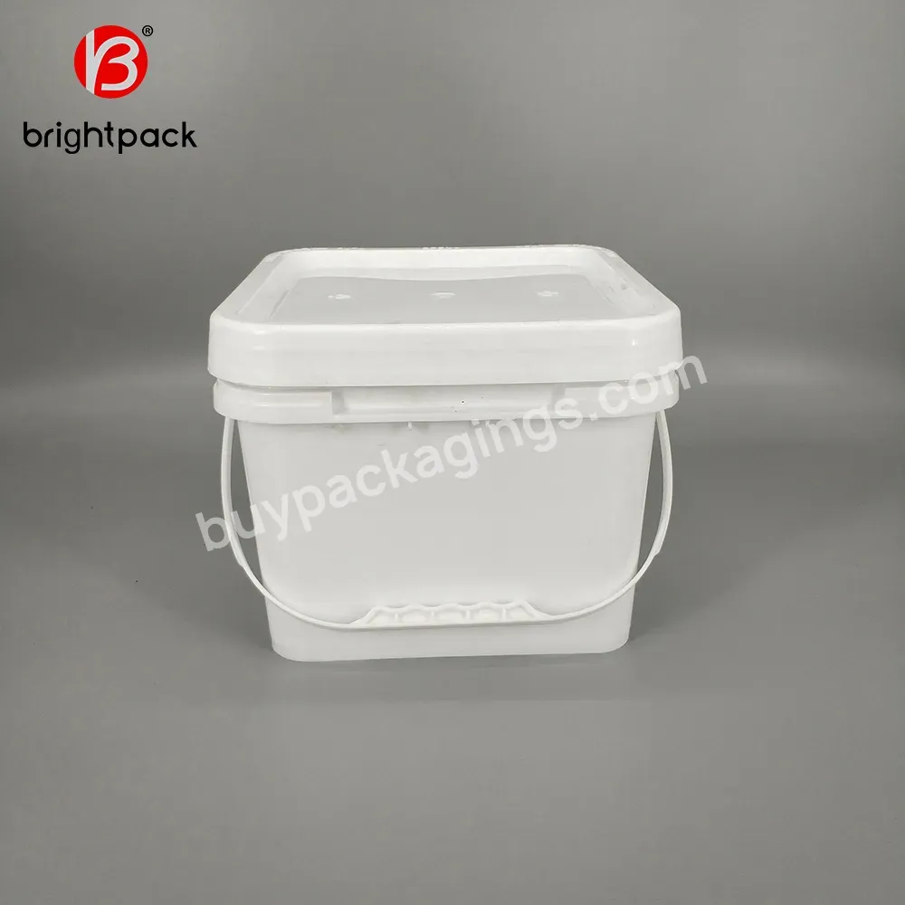 10 Quart Food Grade 4 Gallon Container Square White Pail Plastic Drum Snacks Barrels