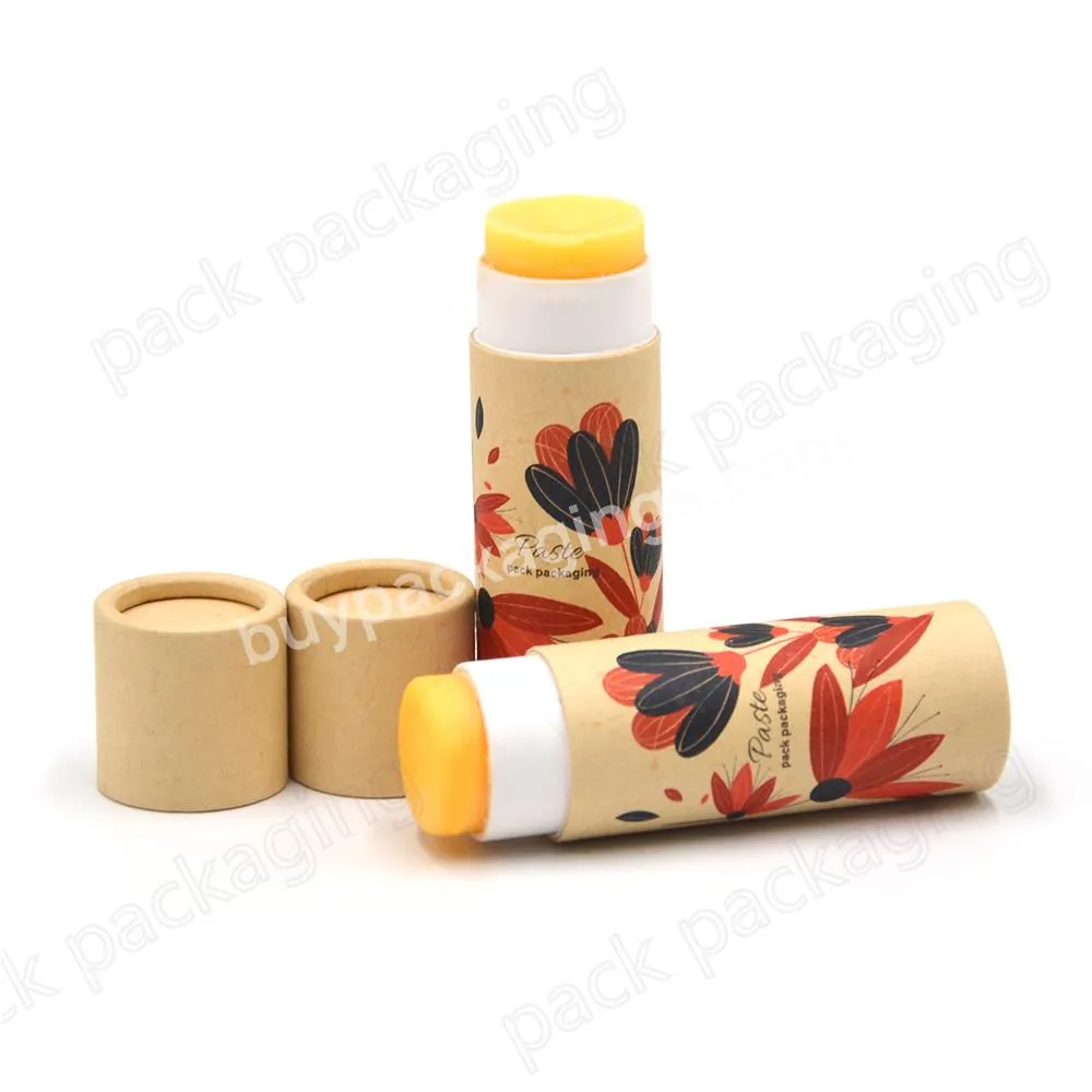 100% biodegradable kraft paper push up tubes  deodorant lip balm skincare packaging set