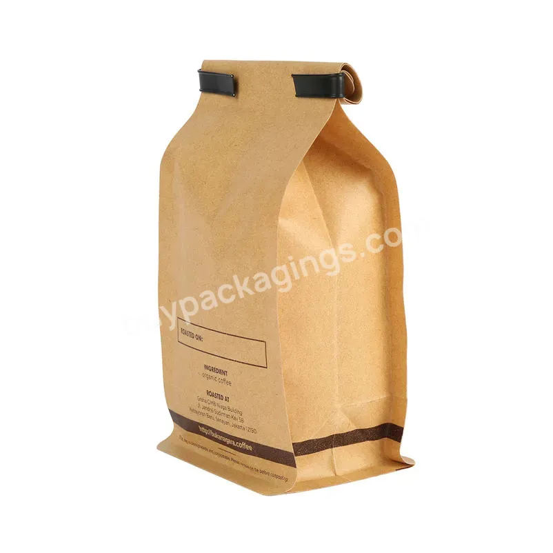 100% Compostable Kraft Coffee Bag With Valve Food Grade Custom Print Black Tin Tie Kraft Coffee Bag - Buy Tin Tie Kraft Coffee Bag,Kraft Black Coffee Bag,Kraft Coffee Bag With Valve.