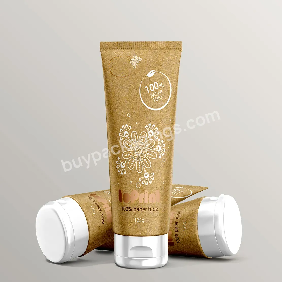 100% Eco Friendly Facial Cleanser Cosmetic Kraft Paper Soft Tube Empty Cardboard Squeeze Tube Hand Cream Packaging - Buy Cosmetic Soft Tube,Cream Packaging,Hand Cream Packaging.