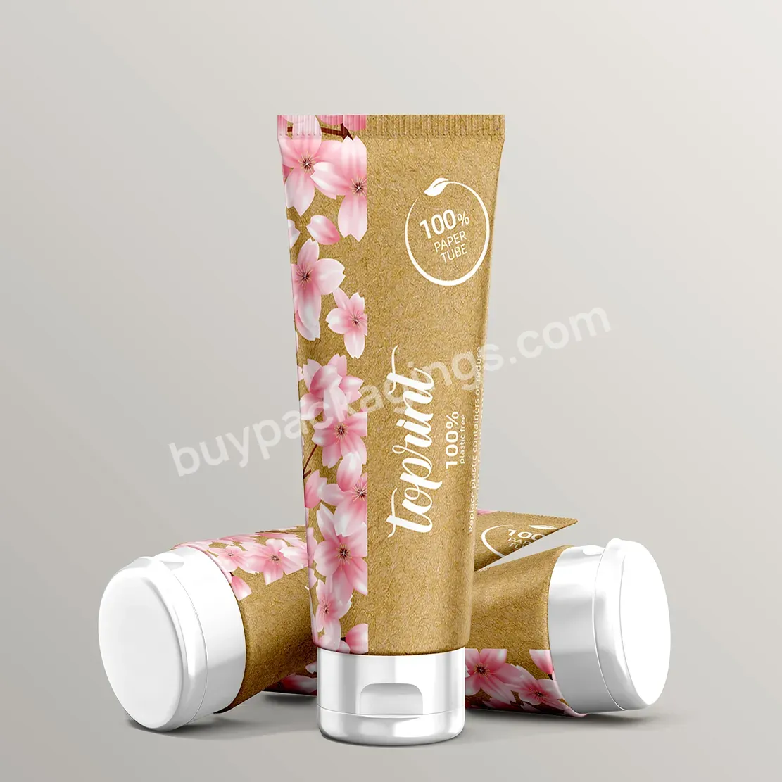100% Eco Friendly Facial Cleanser Cosmetic Kraft Paper Soft Tube Empty Cardboard Squeeze Tube Hand Cream Packaging - Buy Cosmetic Soft Tube,Cream Packaging,Hand Cream Packaging.