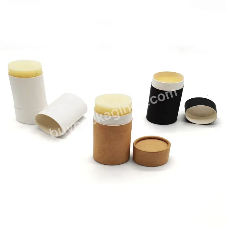 100% Plastic Free Black Empty Deodorant Craft Cardboard Containers Fillable Oval 2 Oz Kraft Push Up Paper Tube