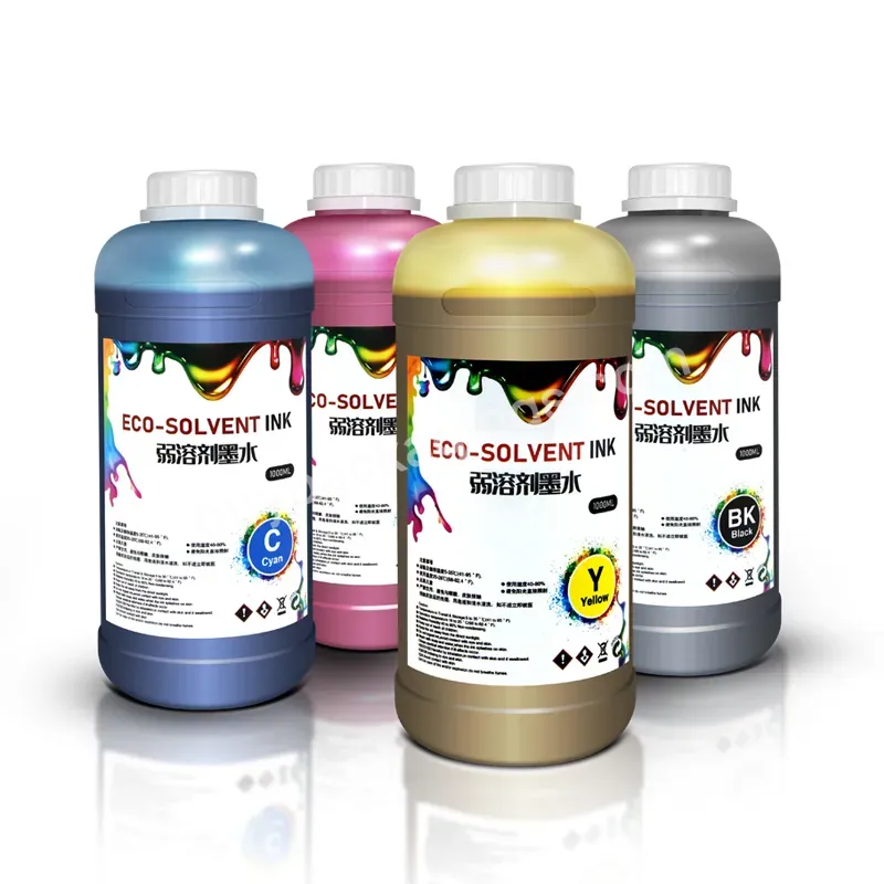 1000ml Cmyk 4 Color Outdoor Eco-solvent Eco Solvent Ink For Dx5 Dx7 Xp600 Tx800 Inkjet Printers - Buy Eco Solvent Ink,Eco Solvent Ink For Dx5 Dx7 Xp600 Tx800 Inkjet Printers,1000ml Cmyk 4 Color Outdoor Eco-solvent Eco Solvent Ink.