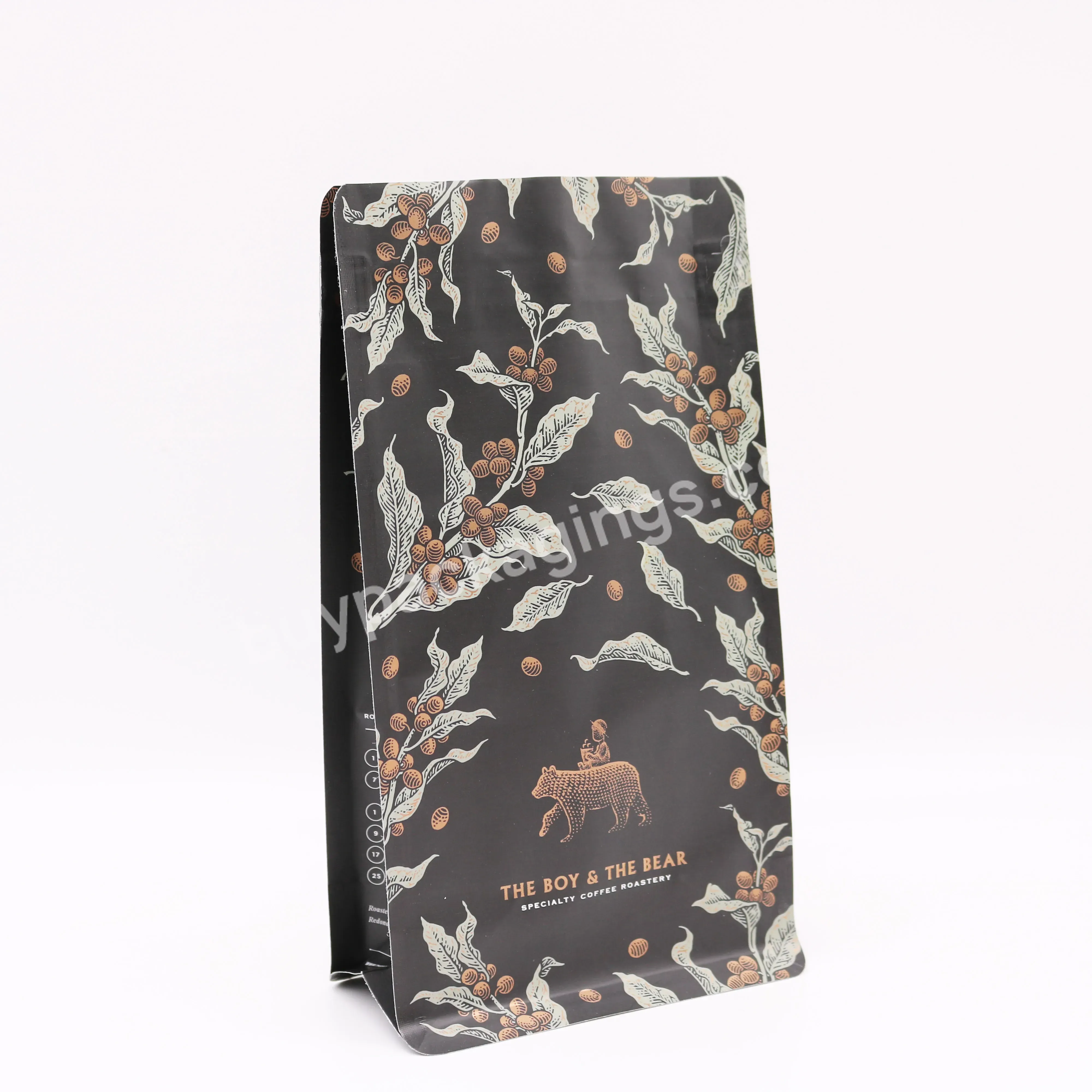 100g 250g 500g 1kg Custom Printed Flat Bottom Coffee Bag With Valve Zipper - Buy Flat Bottom Coffee Bag,Coffee Bag With Valve,Coffee Bag.