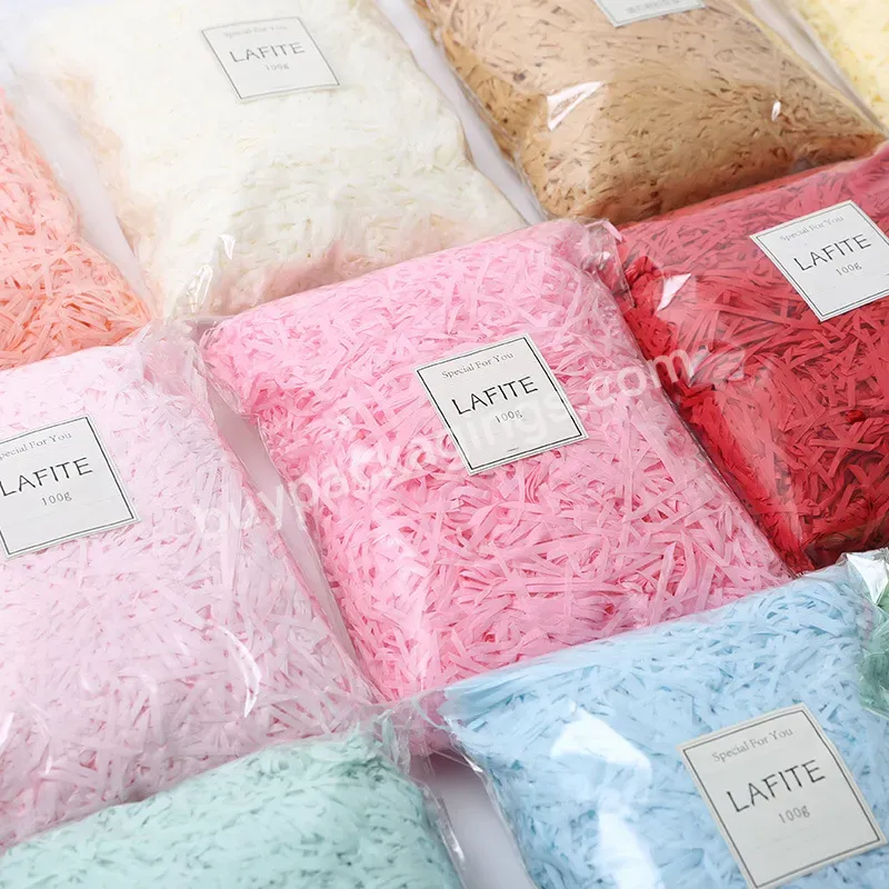 100g Color Wrinkle Shredded Paper Party Christmas Decoration Candy Box Diy Gift Box Filling Material Decoration Holiday Party - Buy Gift Box Filler Crinkle Paper,Decorative Crinkle Paper,Raffia Shredded Kraft Paper.