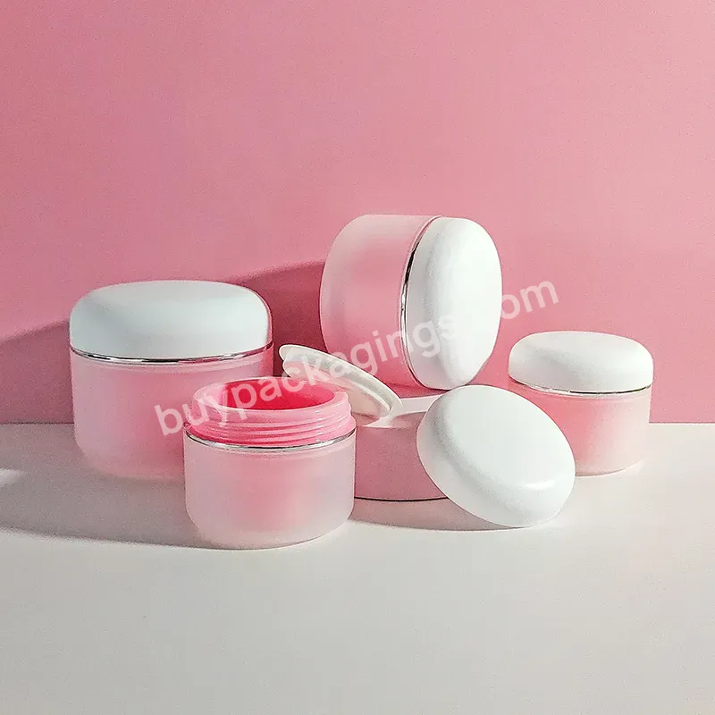 100g Pp Pink Frosted Plastic Lip Scrub Balm Cream Jar Cosmetic Body Butter Container - Buy Body Container 100g,Frosted Plastic Lip Scrub Balm Cream Jar,Skin Care Cream Jars.