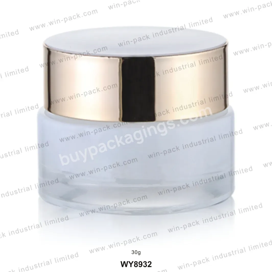 100ml Empty Cream Jar And Glass Jar Cream With Aluminum Lid Beauty Gold White Cosmetic Jar - Buy 100ml Cream Jar,Empty Jar Cream,Gold White Cosmetic Jar.