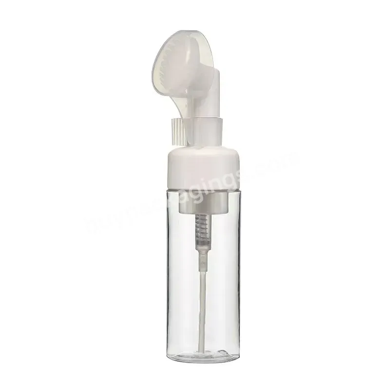 100ml Transparent Cylinder Foam Bottle With Silicone Brush Pump - Buy 100ml Silicone Brush Pump Bottle,Transparent Foam Bottle With Pump,Plastic Bottle With Silicone Pump.