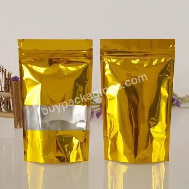 10*15 12*20 16*24 18*36 20*30,Stand Up Window Pouch Bag,Golden Stand Up Pouch For Packaging - Buy Resealable Stand Up Pouch.