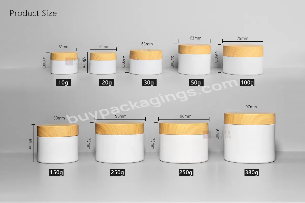 10g 20g 30g 50g 100g 150g Cosmetic White Cream Pp Jar Container With Plastic Bamboo Cap,Hair Cosmetic Packaging White Jars - Buy Pp Jar,Cosmetic Cream Pp Jar,Bamboo Cap Pp Jar.