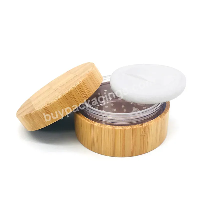 10g 20g 30g Bamboo Cosmetic Loose Powder Container Bamboo Sifter Jar With Puff - Buy Bamboo Loose Powder Container,Cosmetic Jar With Sifter,Whole Bamboo Packaging Container 30g.