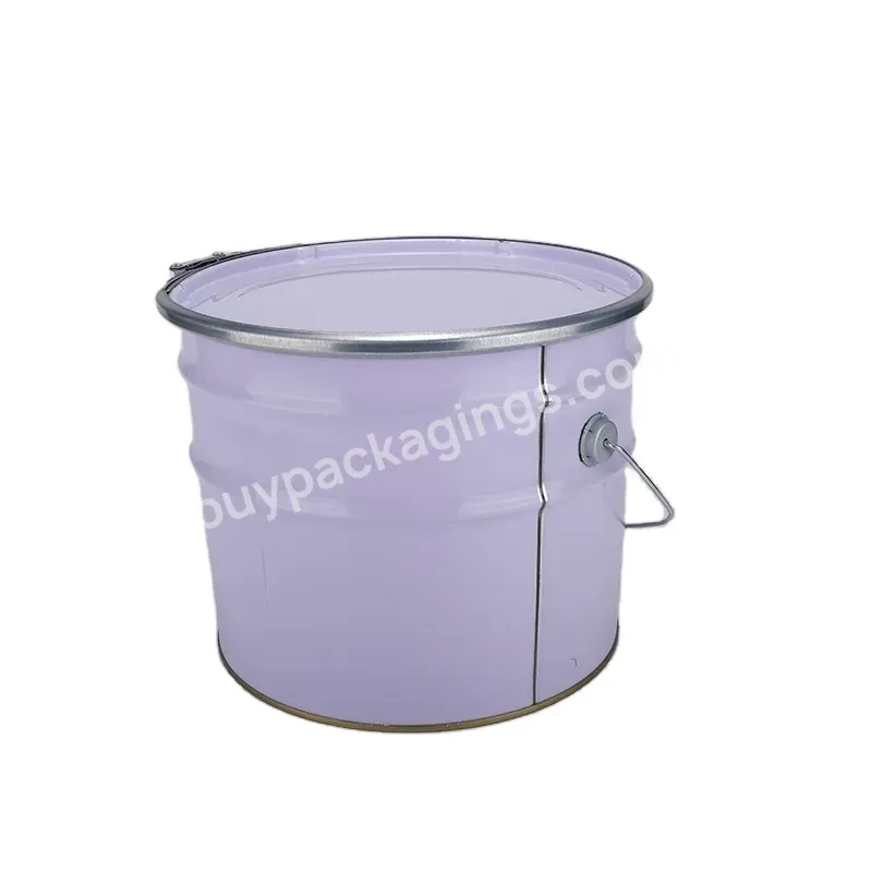 10l 15l 20l Metal Bucket With Ring Lock With Lid And Handle - Buy Metal Bucket,20l Metal Paint Bucket,10l Metal Pail With Lock Ring.