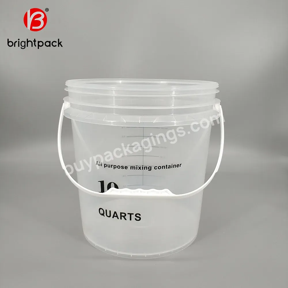 10l Clear/transparent Plastic Bucket /pails For Food Packing - Buy 10l Clear Transparent Plastic Bucket,Food Buckets And Pails,Pails For Food Packing.