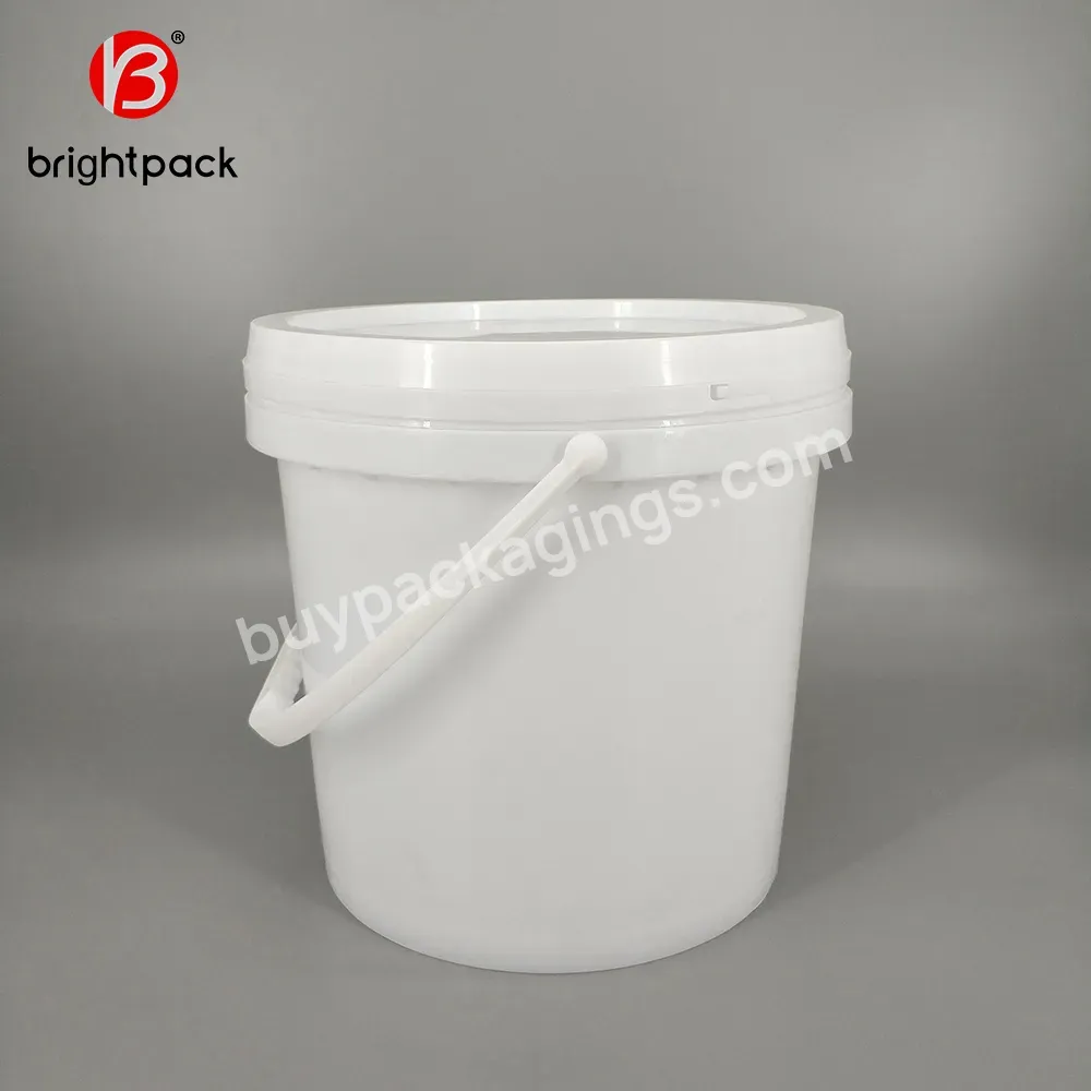 10l Plastic Bucket With Lid And Handle Food Grade,White Color Pail For Paint Packing