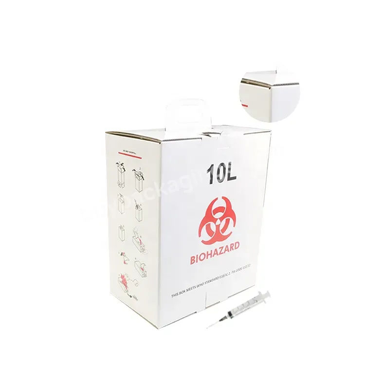 10l Safety Box Medical Waste Disposal Boxes Paper Sharp Box Container For Syringe Needle - Buy Sharp Box Container,Sharp Box For Syringe Needle,Medical Waste Disposal Box.