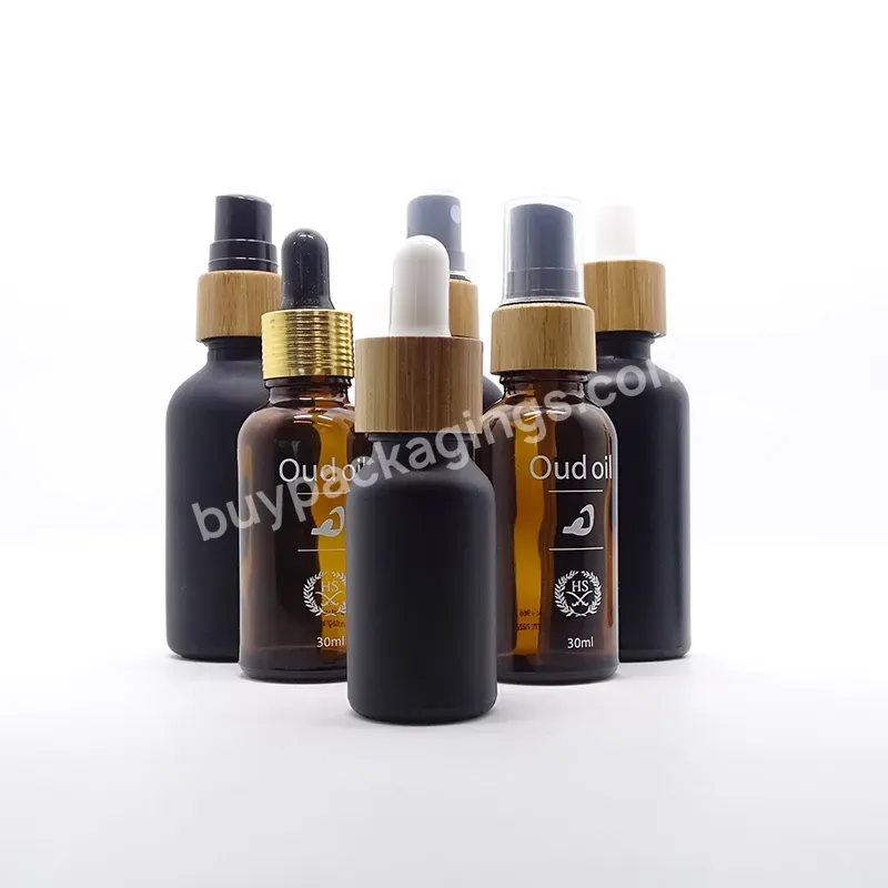 10ml 15ml 30ml 50ml 100ml Black Hair Oil Serum Round Dropper Glass For Facecare Cosmetic