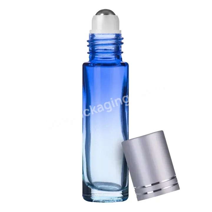 10ml Cylinder Perfume Roll On Bottle With Stainless Steel Roller Ball Gradient Essential Oil Roller Bottles - Buy Cylinder Roll On Bottle,Perfume Roll On Bottle,Roll On Bottle.