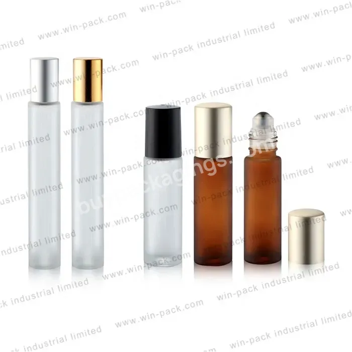 10ml Frosted Glass Perfume Essential Oils Bottles With Aluminum Lip Metal Roller Ball - Buy Roll On Perfume Bottle,Glass Bottle Metal Roller Ball,Roll On Bottle Glass.