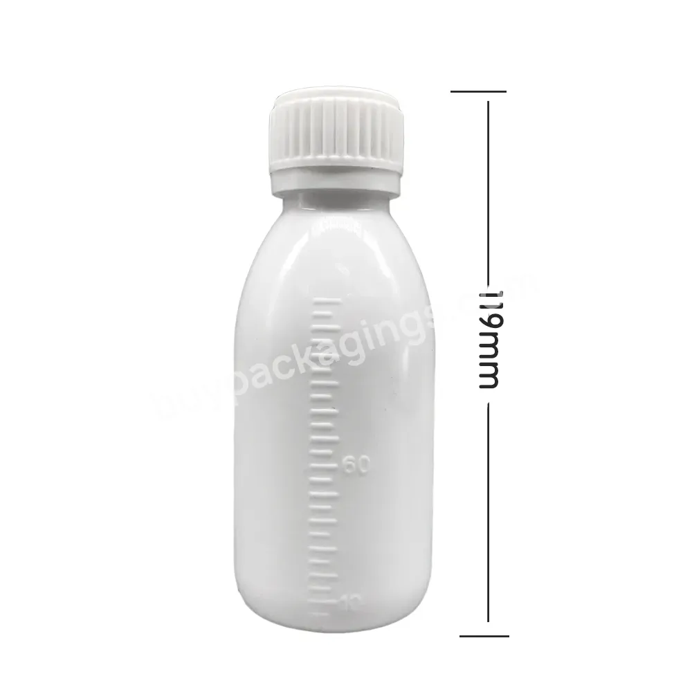 120ml Pet Plastic Milk White Round Cough Syrup Bottle For Liquid - Buy 120ml White Pet Plastic Bottle With Tamper-proof Cap,Pharmaceutical 120ml Plastic Bottle With Measuring Cup,Pharmaceutical Liquid Pet Bottle.