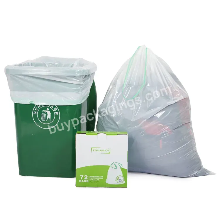 13 Gallon White Drawstring Disposable Waste Bag Rubbish Compostable Degradable Trash Bags Biodegradable Plastic Garbage Bag - Buy Biodegradable Plastic Garbage Bag,Compostable Degradable Trash Bag,Disposable Waste Bag Rubbish.