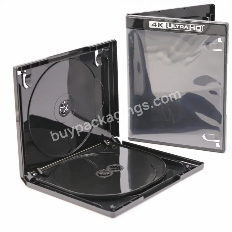 14mm Black Cd Box Dvd Discs Storage Replacement Bluray Discs Case With 4k Uhd Silver Logo 4k Ultra Hd Disc Case - Buy 4k Ultra Hd Disc Case,Bluray Discs Case,14mm Black Cd Box.