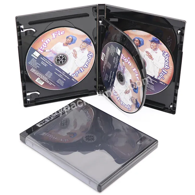 14mm Standard Storage Cd Discs Replacement Box Media 4k Ultra Black 4discs Blu Ray Dvd Box Plastic Dvd Cases 4k Uhd Bluray Case - Buy 4k Uhd Bluray Case,Cd Dvd Cases,Blu Ray Dvd Box Plastic.