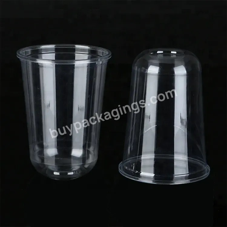 14oz 16oz 20oz 24oz Factory Price Boba Bubble Tea Cups Pet Plastic Smoothie Milkshake Cups With Lids