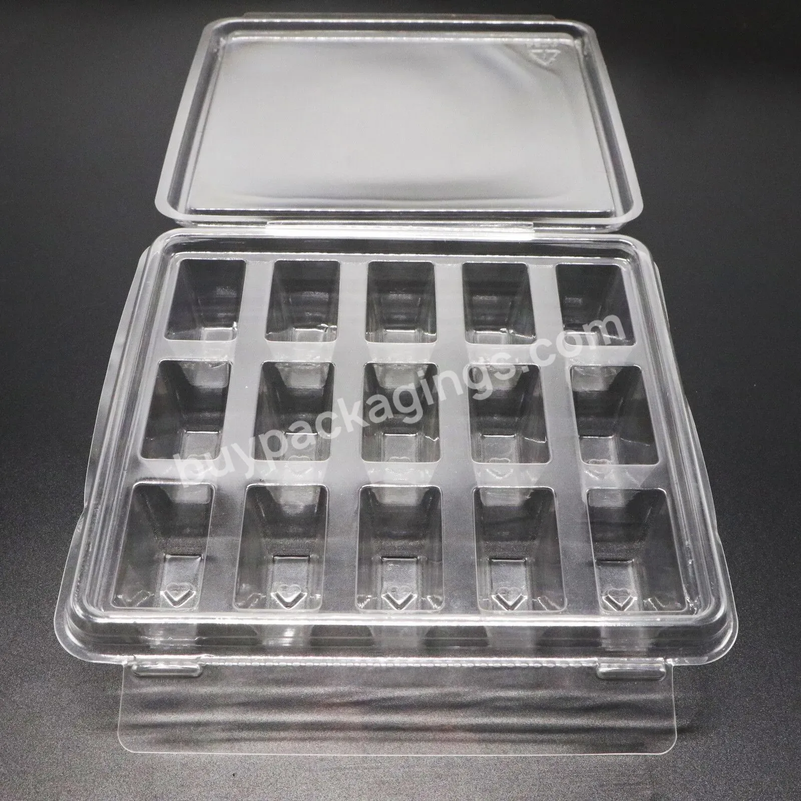 15 Cavity Hinge Clear Rectangle Pet Disposable Clamshell Disposable Plastic Chocolate Packaging Box With Lid For Desert - Buy Rectangle Plastic Food Container,15 Cavity Hinge Chocolate Packaging Box,Pet Disposable Clear Plastic Containers For Desert.