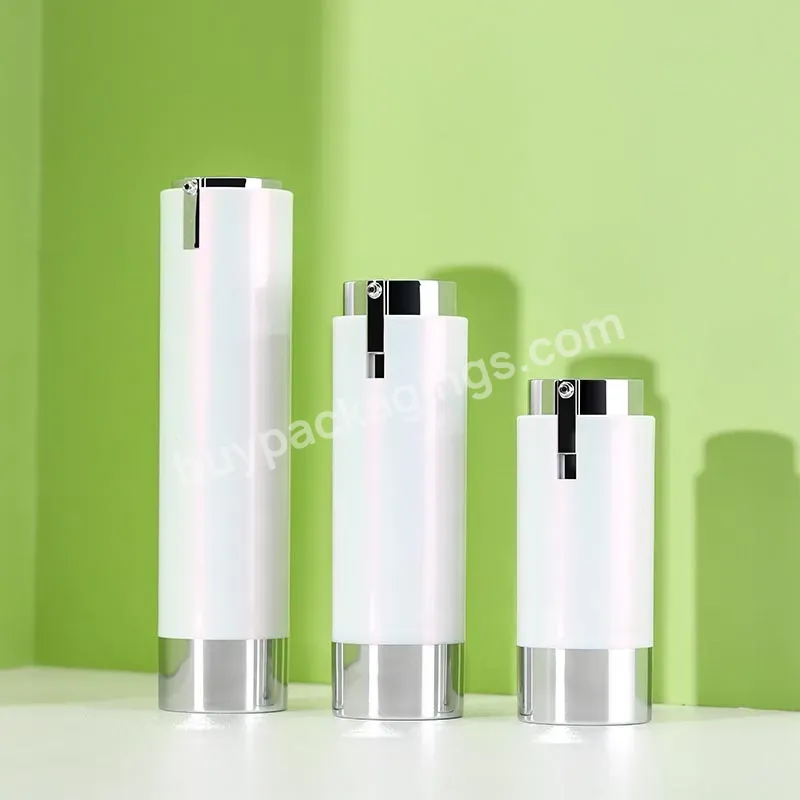 15 Ml Airless Bottle Empty White Double Wall Airless Bottle 30ml Unique Airless Bottle 50ml Round Skin Care Body Cream Packaging - Buy White Airless Pump Bottle,Airless Bottle 50ml Round,Unique Airless Pump Bottle.