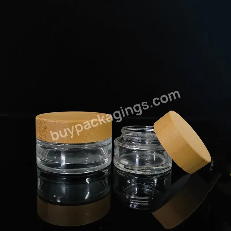 15ml 30ml 50ml 100ml Environmental Bamboo Lid Frosted Glass Jar Empty Cosmetic Container Cream Glass Jars - Buy Glass Cosmetic Jar With Bamboo Lid,Glass Cream Jar,50g Frosted Clear Glass Jar Bamboo Lid Cosmetic Cream Bottle Glass Packaging Bottles Wi
