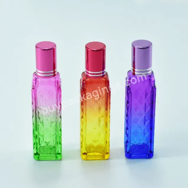 15ml Wholesale Stock Mix Colors Gradient Color Square Striped Glass Essential Oil Bottle With Colored Lined Cap - Buy 15ml Wholesale Stock Mix Colors Gradient Color Bottle,Square Striped Glass Essential Oil Bottle,Bottle With Colored Lined Cap.