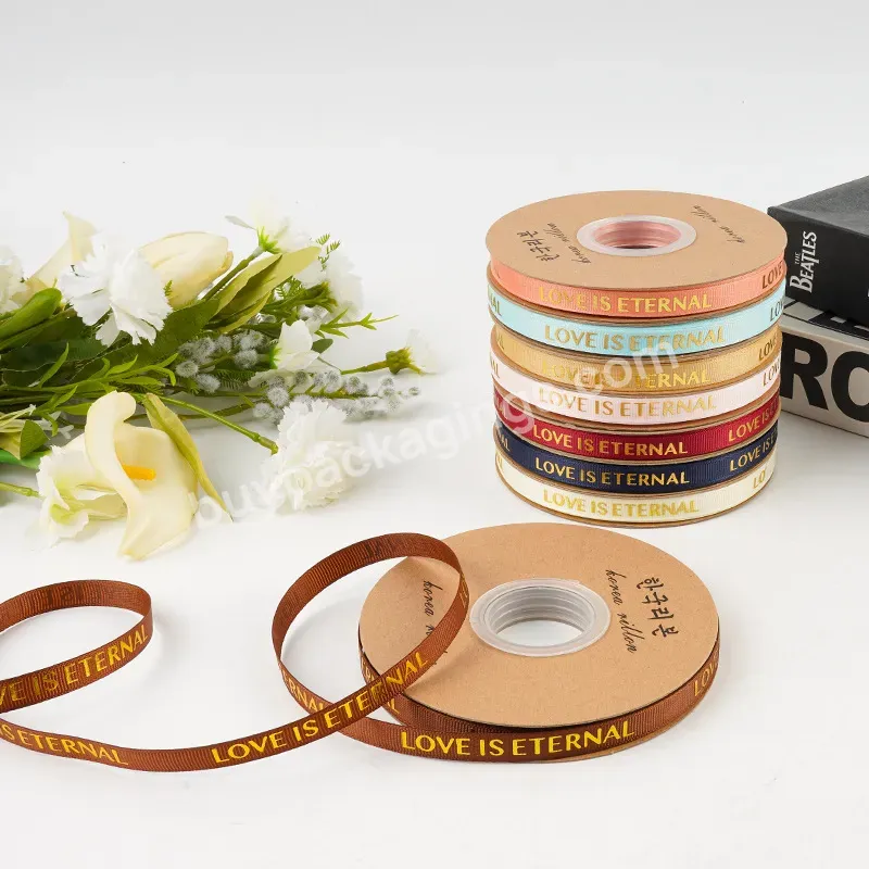 1cm Width English Letters Satin Ribbon Hot Stamping Ribbon Gift Wrapping Bouquet Packaging Materials Gift Box Packaging - Buy Ribbon For Gift Wrap,Ribbon For Flower,1cm Hot Stamping Ribbon Gift Wrapping Bouquet Packaging Materials Gift Box Packaging