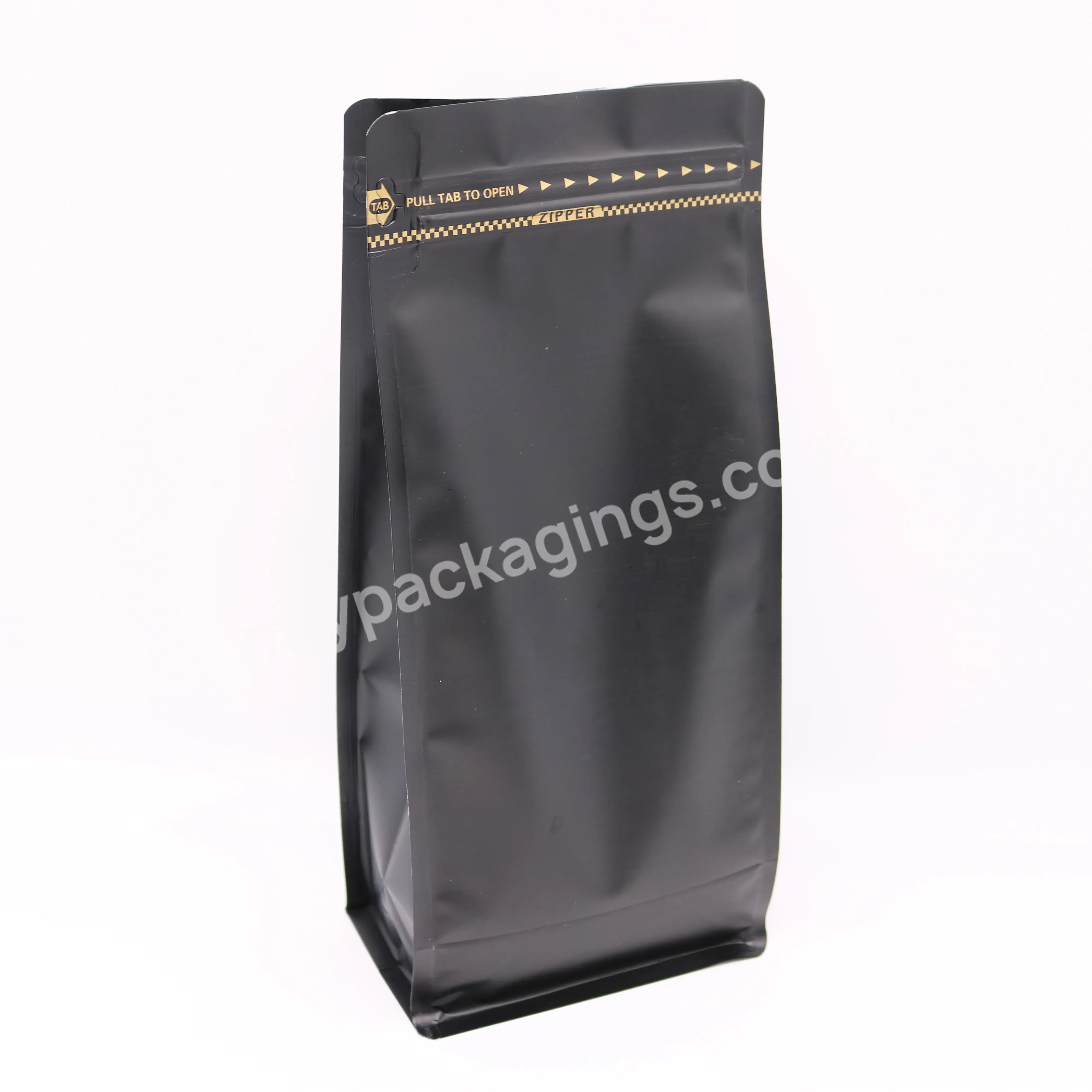 1kg Matt Black Flat Bottom Coffee Bag With Valve - Buy 1kg Coffee Bag With Valve,1kg Flat Bottom Bag,1kg Black Coffee Bag.