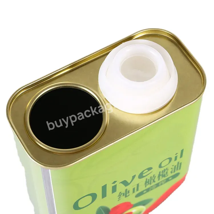 1l Empty Food Grade Olive Oil Tin Cans Packaging Of Metal Boxes Containers Tins Tin Cans For Food Canning With Plastic Spout Lid - Buy Food Grade Olive Oil Tin Cans,Tin Cans For Food Canning,With Plastic Spout Lid.