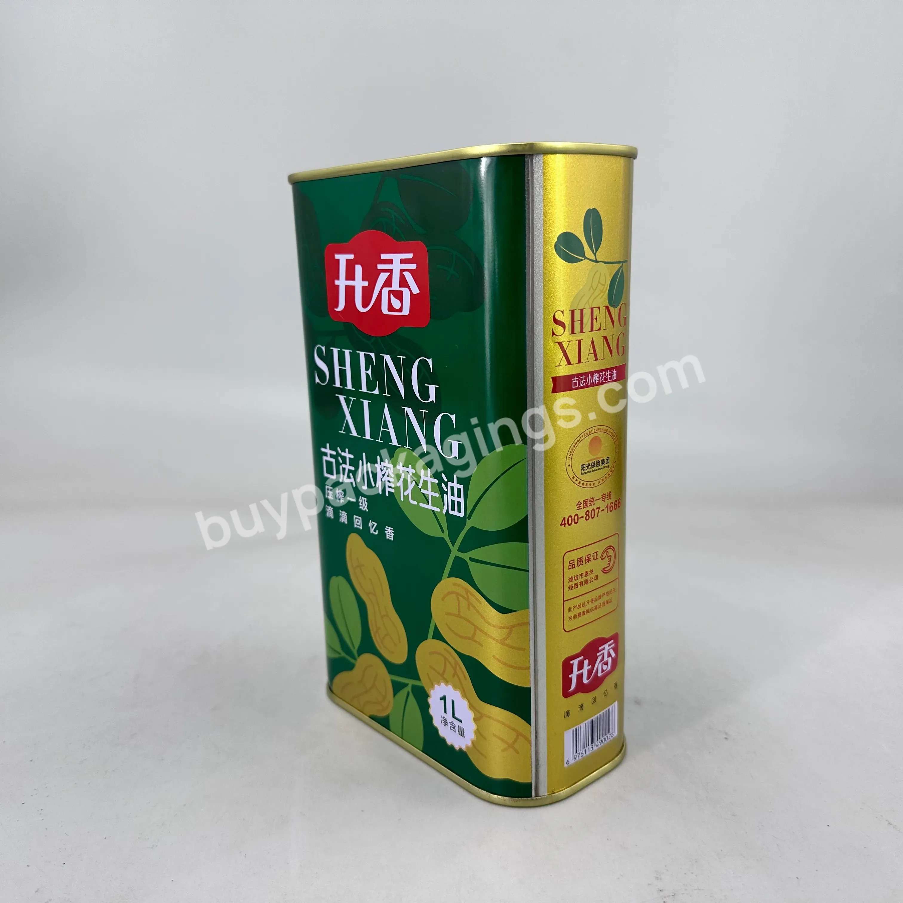 1liter Peanut Oil Olive Oil Packaging Can Custom Printing Metal Oil Can With Plastic Lid - Buy 1l Peanut Oil Olive Oil Canola Oil Tin Can,Custom Printing Tin Can For Food Grade Oil,1l 2l 3l 4l 5l Square Shape Olive Oil Can.