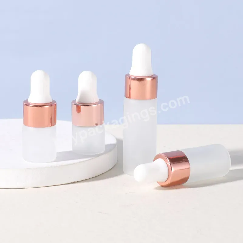 1ml 2ml 3ml 5ml Empty Frosted Perfume Essential Oil Glass Dropper Bottles With Rose Gold Pipettes - Buy 2ml Frosted Glass Dropper Bottle,3ml Rose Gold Glass Dropper Bottles,Clear Glass Vials 1ml.
