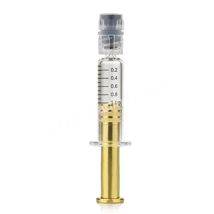1ml Child Resistant High Borosilicate Pyrex Metal Plunger Glass Luer Lock Prefilled Syringe For Thick Liquids Ink Glue Lab Use - Buy Glass Syringe 10ml Luer Syringe Lock Syringe Lock Luer Syringe Applicator Syringe 1ml Glass Cosmetic Syringe Containe