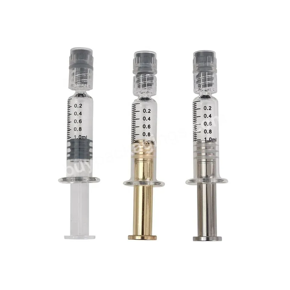 1ml Child Resistant High Borosilicate Pyrex Metal Plunger Glass Luer Lock Prefilled Syringe For Thick Liquids Ink Glue Lab Use - Buy Glass Syringe 10ml Luer Syringe Lock Syringe Lock Luer Syringe Applicator Syringe 1ml Glass Cosmetic Syringe Containe