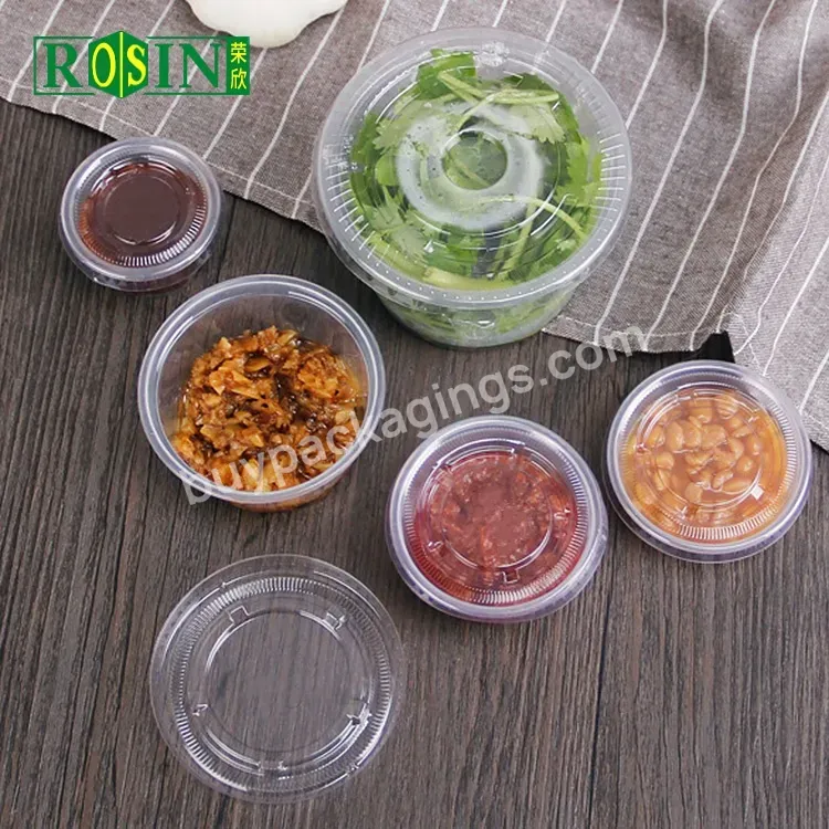 1oz 2oz 3oz 4oz 8.5oz 10oz Pp Pet Small Clear Disposable Plastic Restaurant Food Containers Sauce Cup Container With Lid