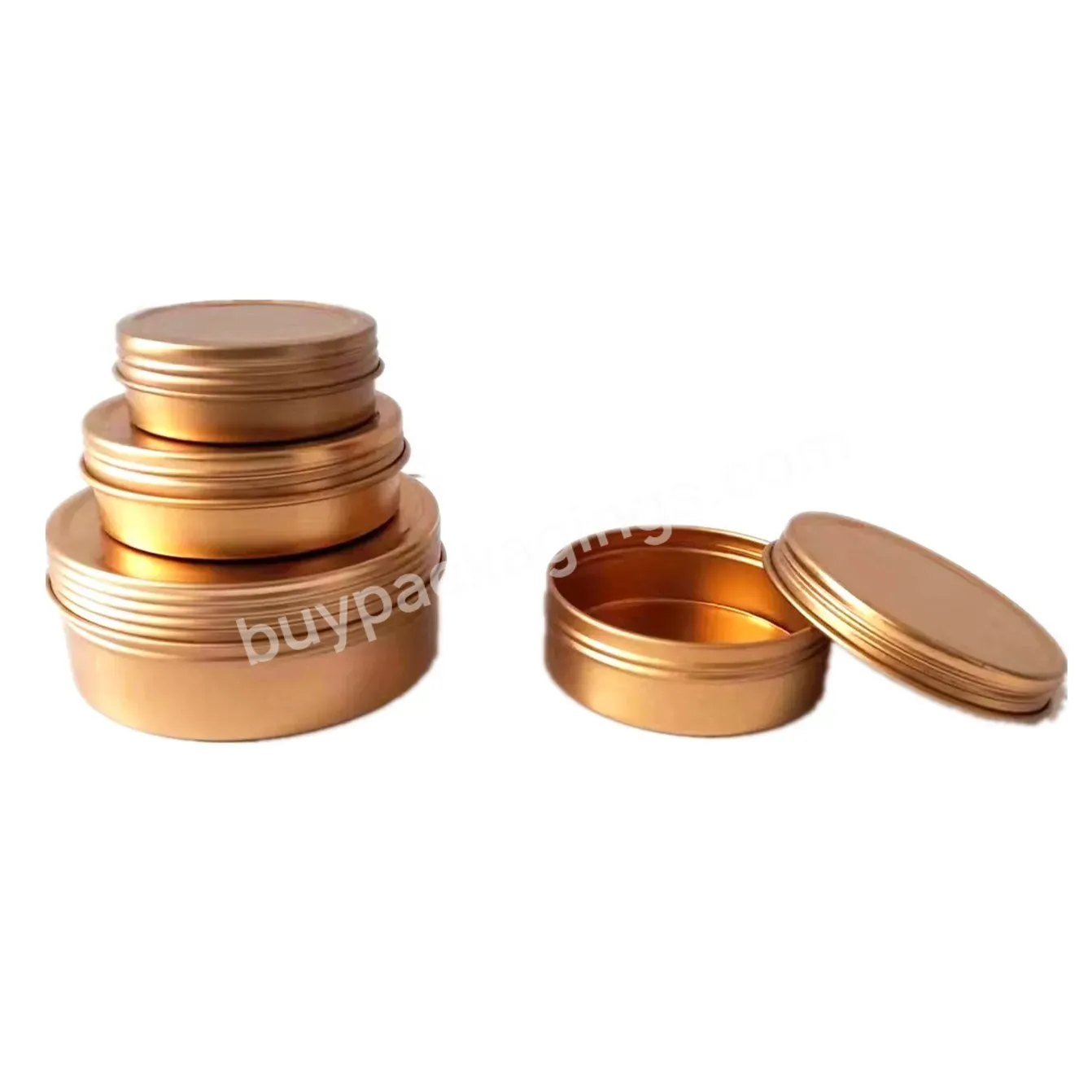 1oz 2oz 3oz 4oz Empty Candle Tin With Screw Lid In Copper Gold Color Shallow Seamless Un-leaking Tin Can 25ml 50ml 100ml - Buy Wholesale Shallow Metal Tin 1oz 2oz 4oz / Copper Gold Matte Black Silver Candle Tins At Stock Rts,30g Tin Jar / 60g Tin Jar