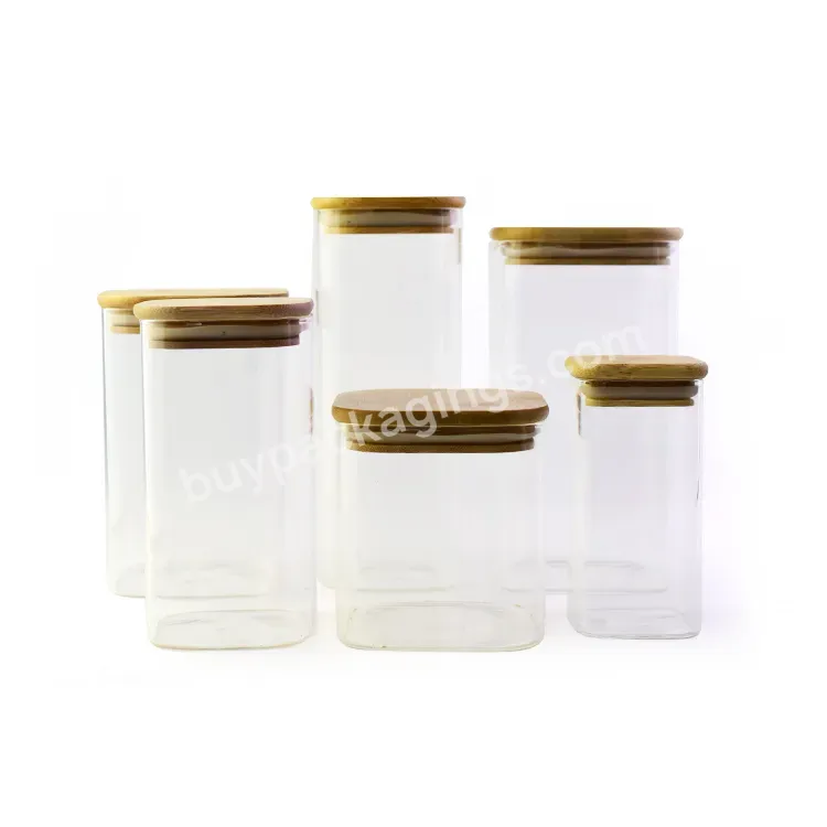 1oz 2oz 4oz 6oz 10oz Square Round Kitchen Food Storage Spice Jars With Bamboo Lids Wooden Lids And Spoon - Buy Square Spice Jars With Bamboo Lids,Flower Packaging Glass-jar-with-bamboo-lid,Glass Jars With Bamboo Wooden Lids And Spoon.