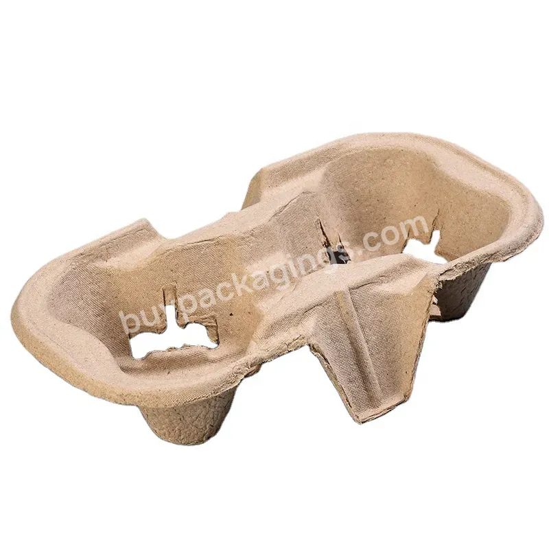 2 Coffee Cup Disposable Cup Holder Tray Reliable To Go Drink Carriers For Delivery - Buy Pulp Coffee Cup Tray,Pulp Cup Holder,Pulp Drink Carrier Tray.