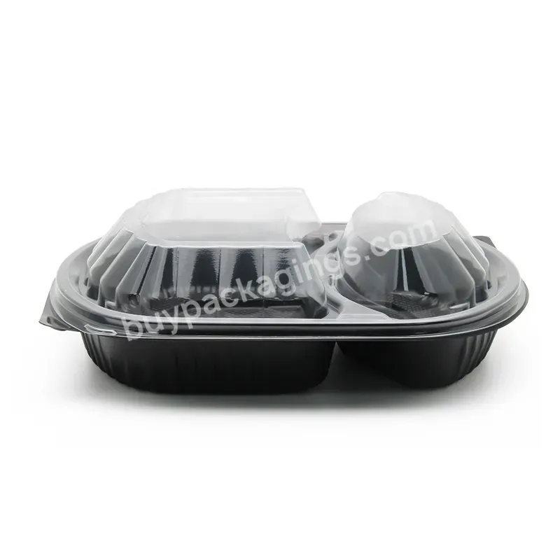 2 Compartment Microwave 16 Oz Meal Prep Containers Plastic Disposable Meal Preparation Takeout Food Containers