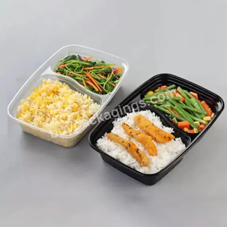2 Compartment Takeaway Disposable Plastic Food Containers With Lids - Buy Meal Prep Containers,Meal Prep Containers Bento Box,Biodegradable Meal Prep Containers.