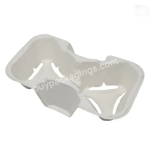 2 Cup Holder Tray For Hot Or Cold Drinks Carriers For Coffee Shops Grocery Stores Takeaway Restaurants Drink Shops - Buy Pulp Cup Tray,Pulp Cup Carrier,Pulp Drink Carrier Tray.