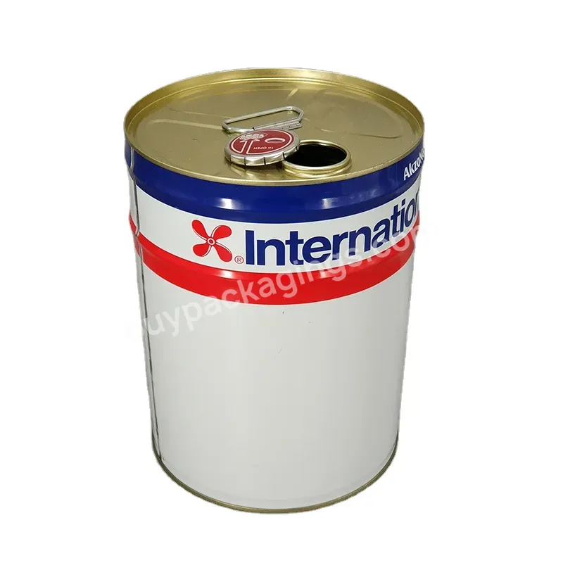 20 Liter Tight Head Printing Round Closed Paint Tin Packaging With Screw Spout Cover And Metal Handle,Iron Can - Buy 20 Liter Tight Head Printing Round Closed Paint Tin Packaging With Screw Spout Cover,Tin Packaging,Iron Can.